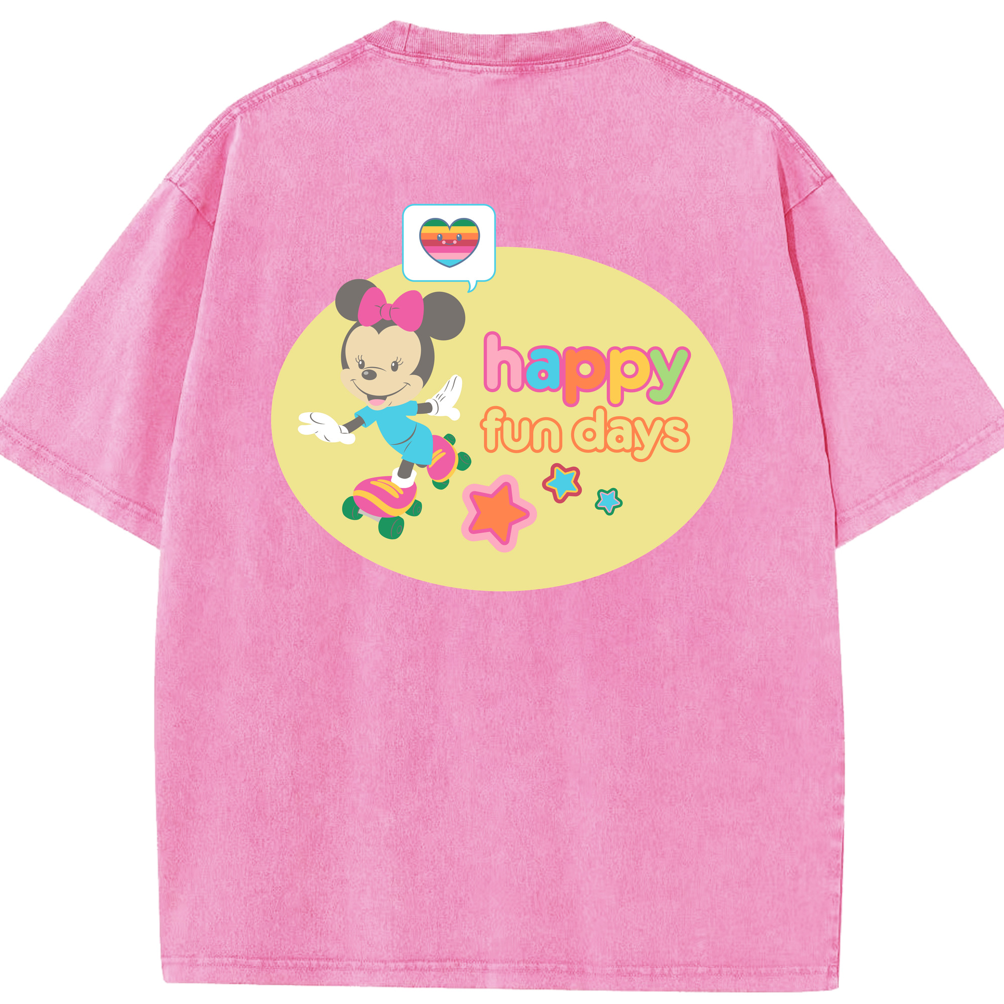 （画像用） ミッキーマウス Mickey Mouse 綿100% ヴィンテージ風 半袖Tシャツ（背面プリント）
